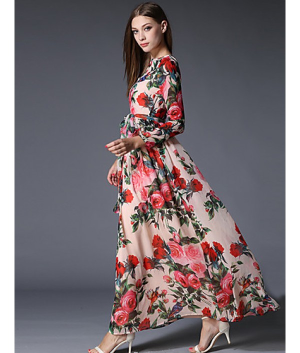  Women‘s Going out / Party/Cocktail / Holiday Vintage / Street chic / Sophisticated Floral Swing Dress