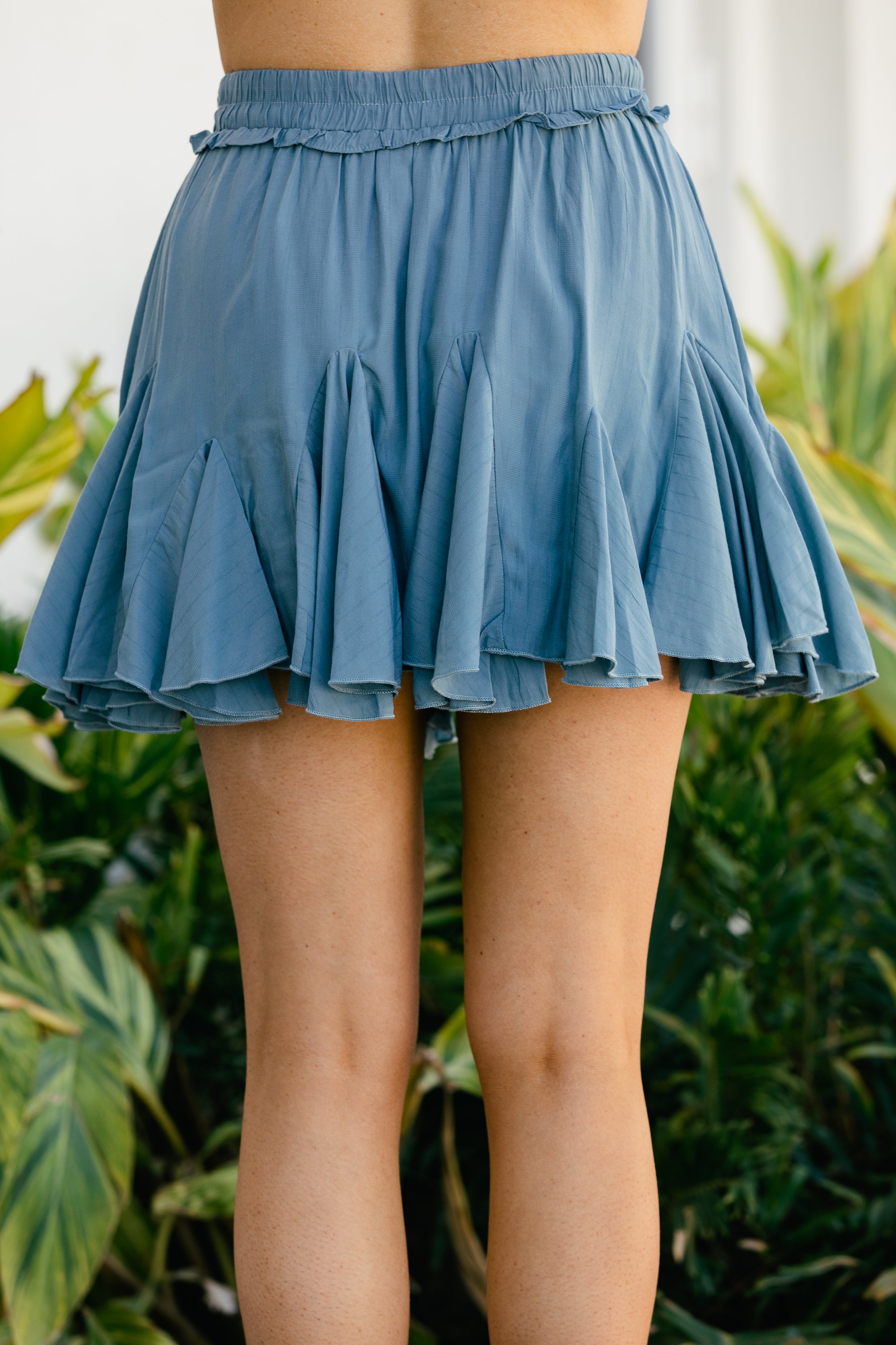Dark Blue Ruffled Skort