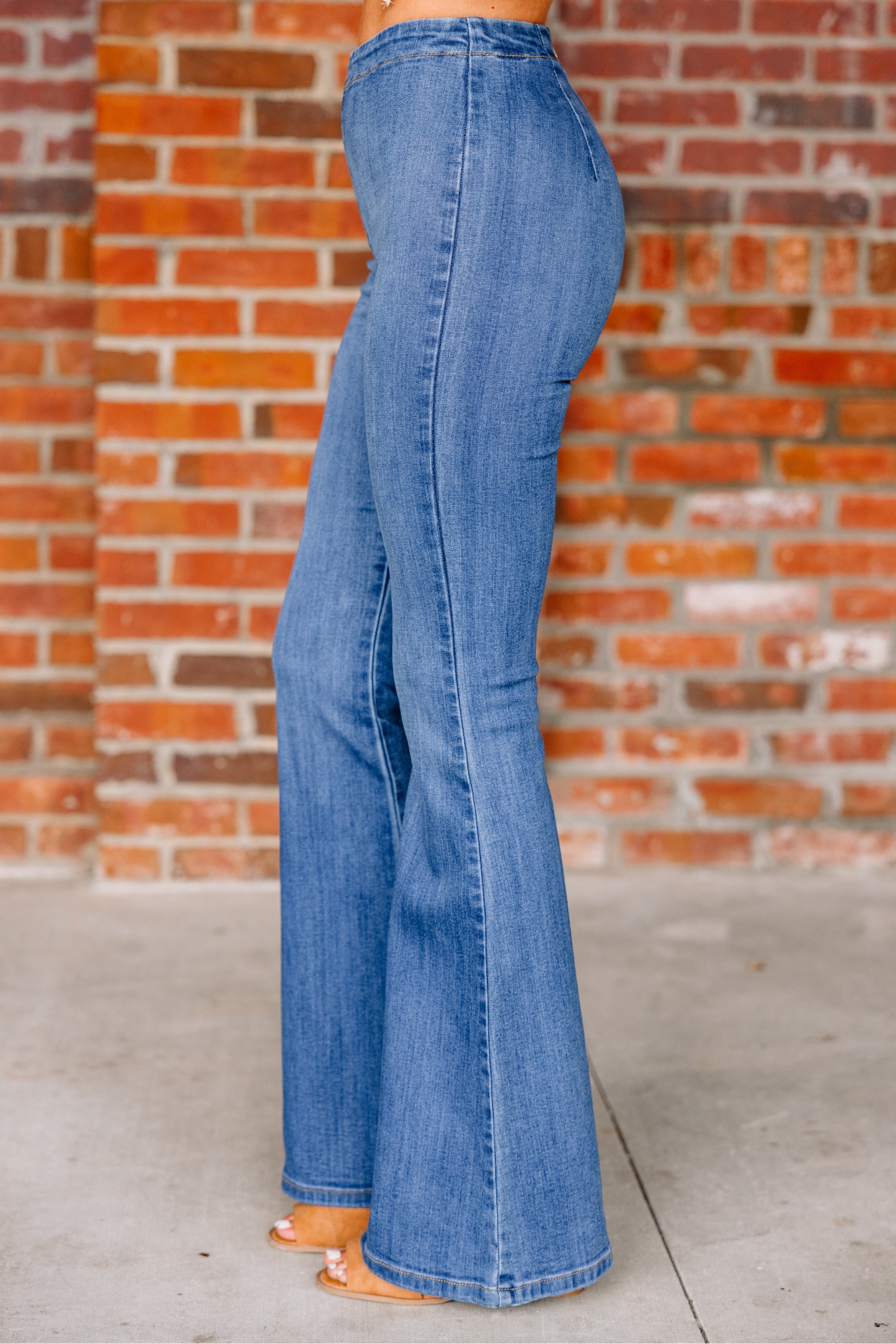 Go Have A Good Time Light Wash Flare Jeggings