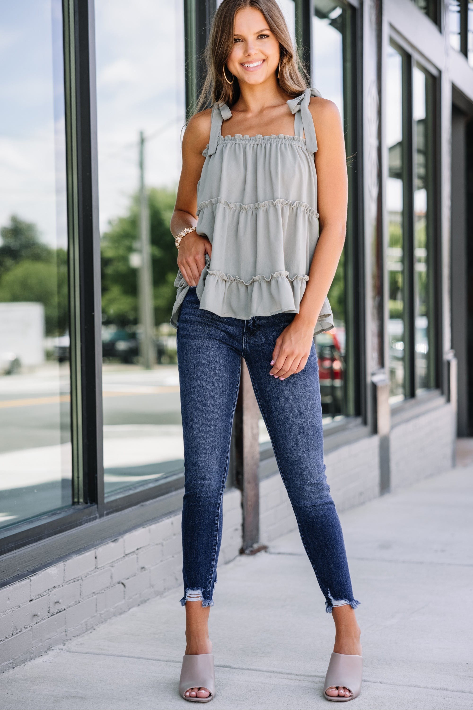 Just Ask Dark Wash High Rise Skinny Jeans