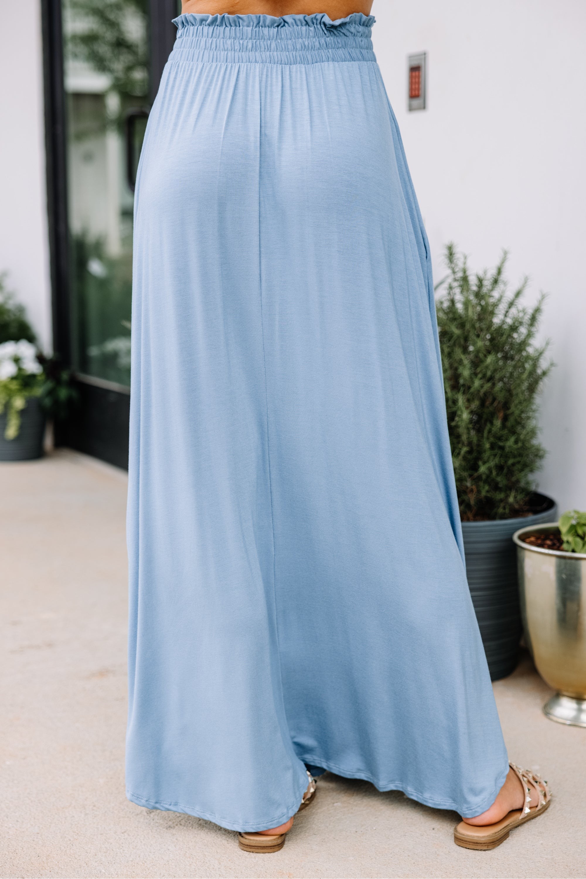 It's A Lovely Day Chambray Blue Maxi Skirt