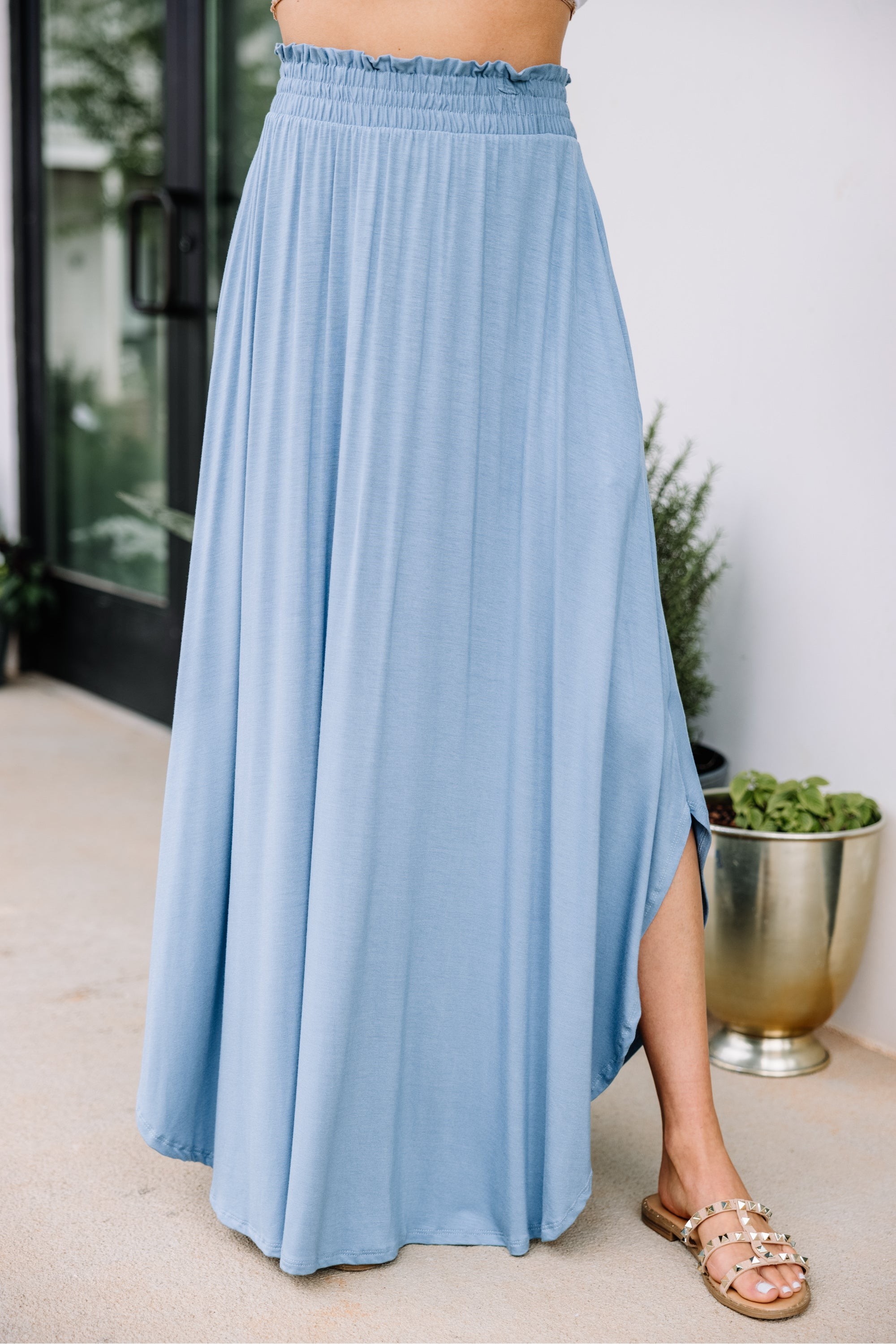 It's A Lovely Day Chambray Blue Maxi Ski...
