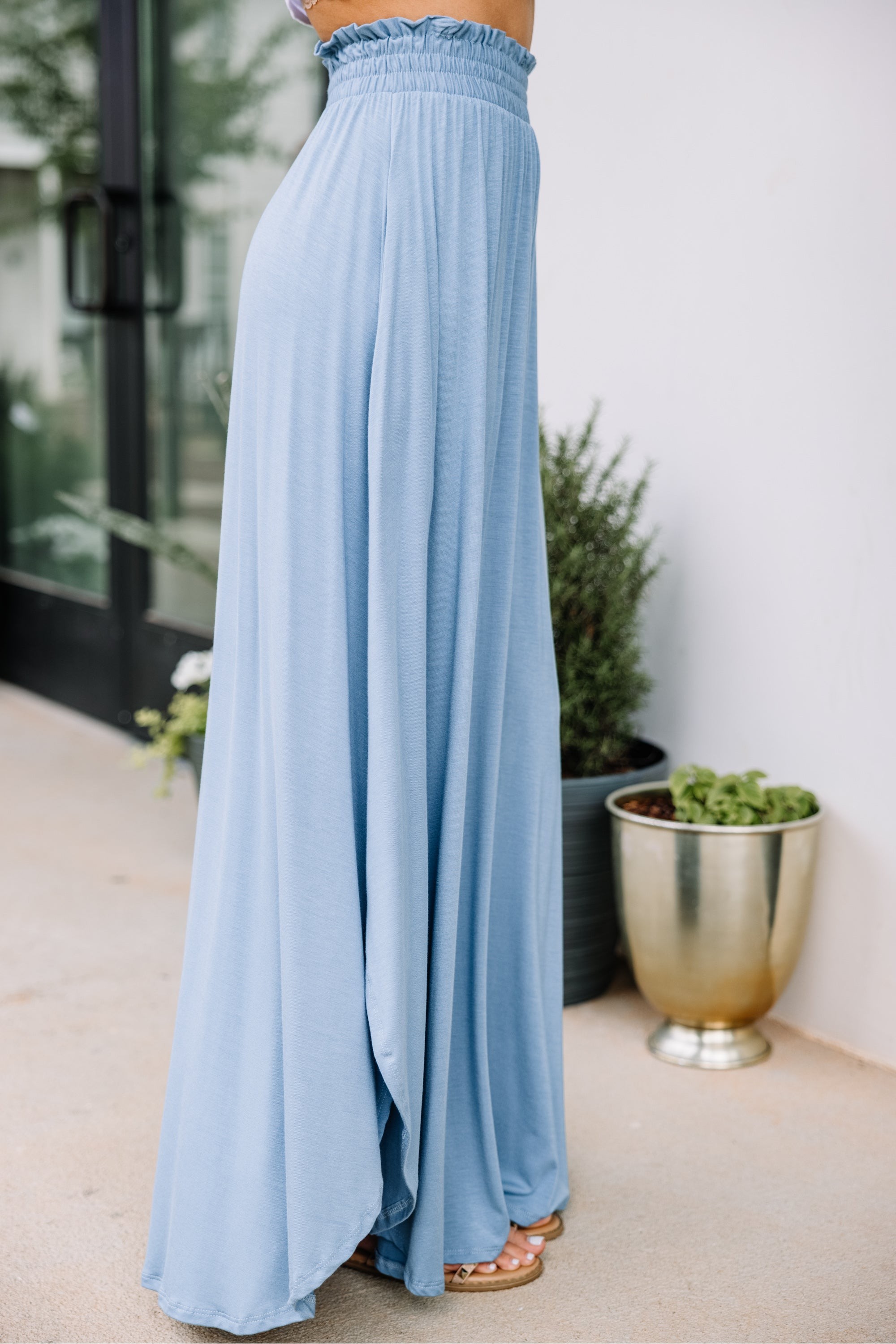 It's A Lovely Day Chambray Blue Maxi Skirt