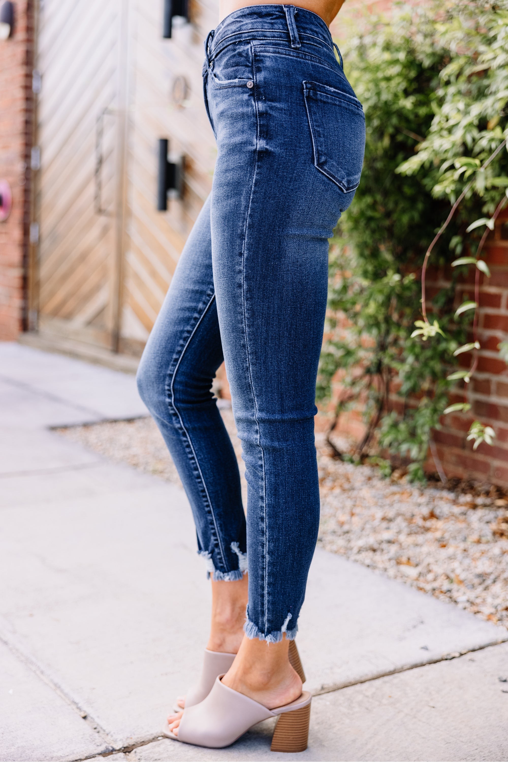 Just Ask Dark Wash High Rise Skinny Jeans