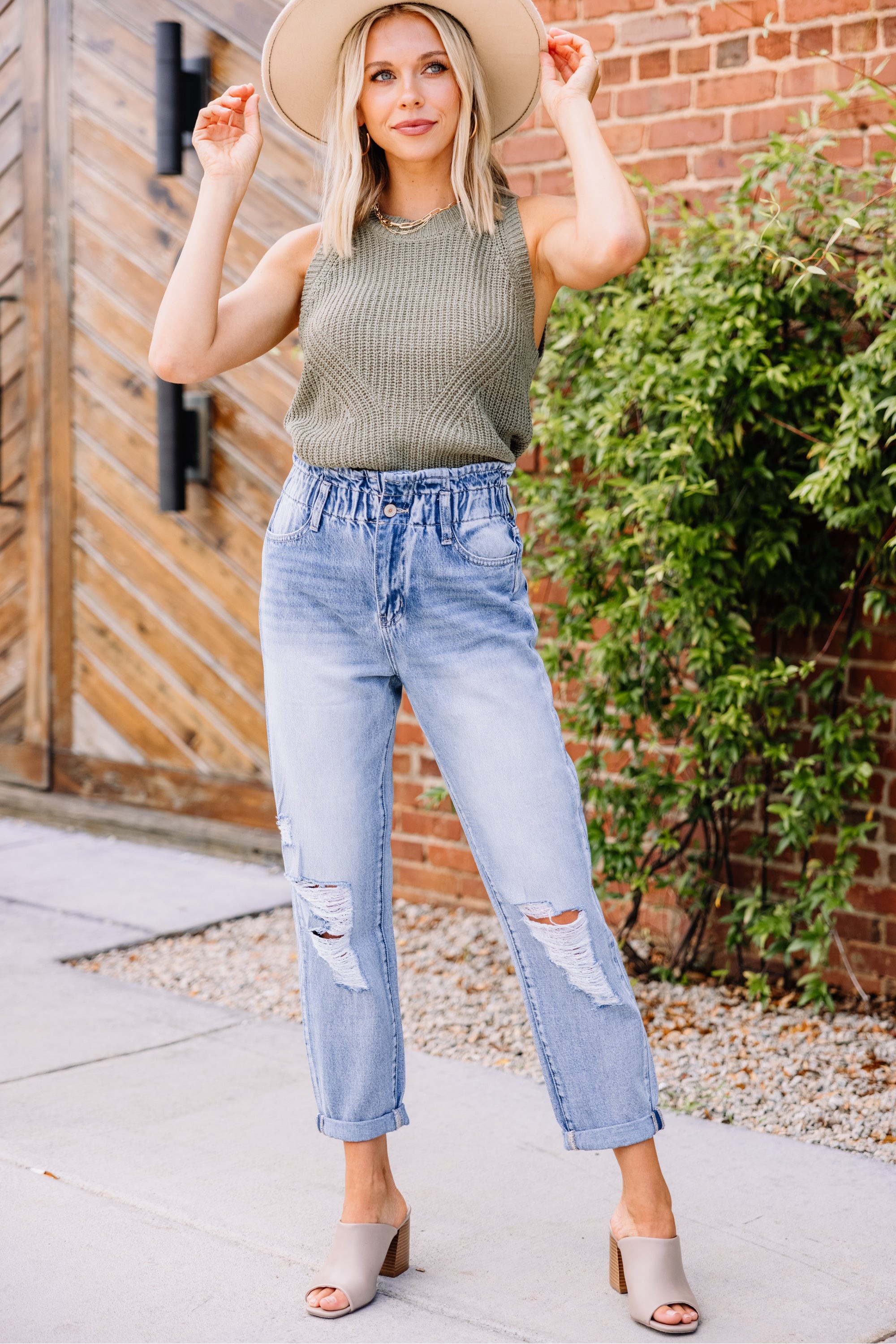 Never Leave High Rise Paperbag Jeans