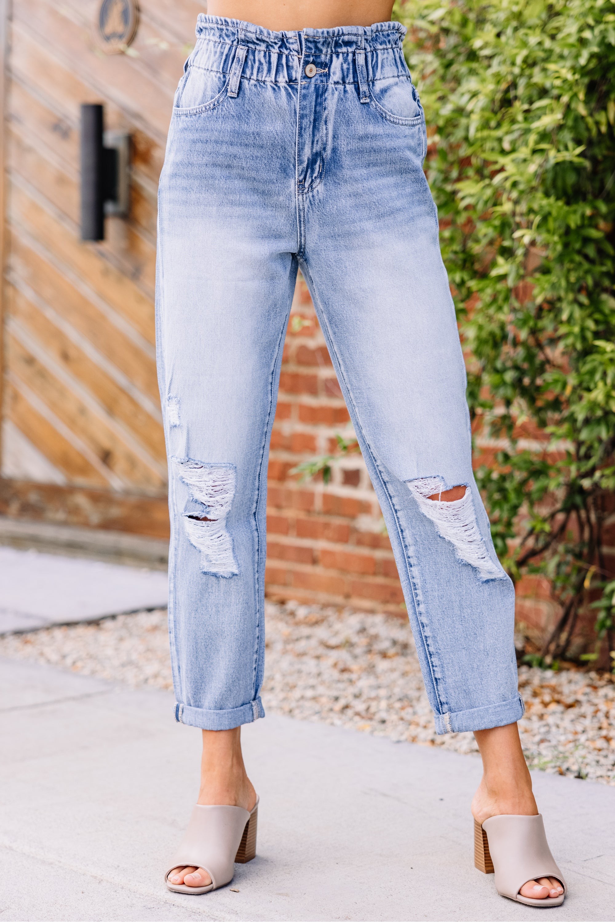 Never Leave High Rise Paperbag Jeans