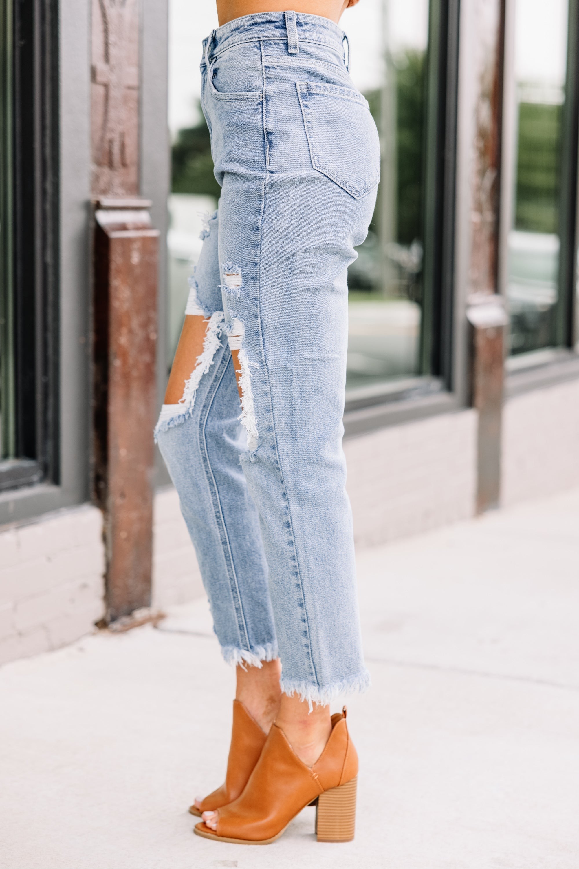 Happening Now Light Wash Distressed Jeans