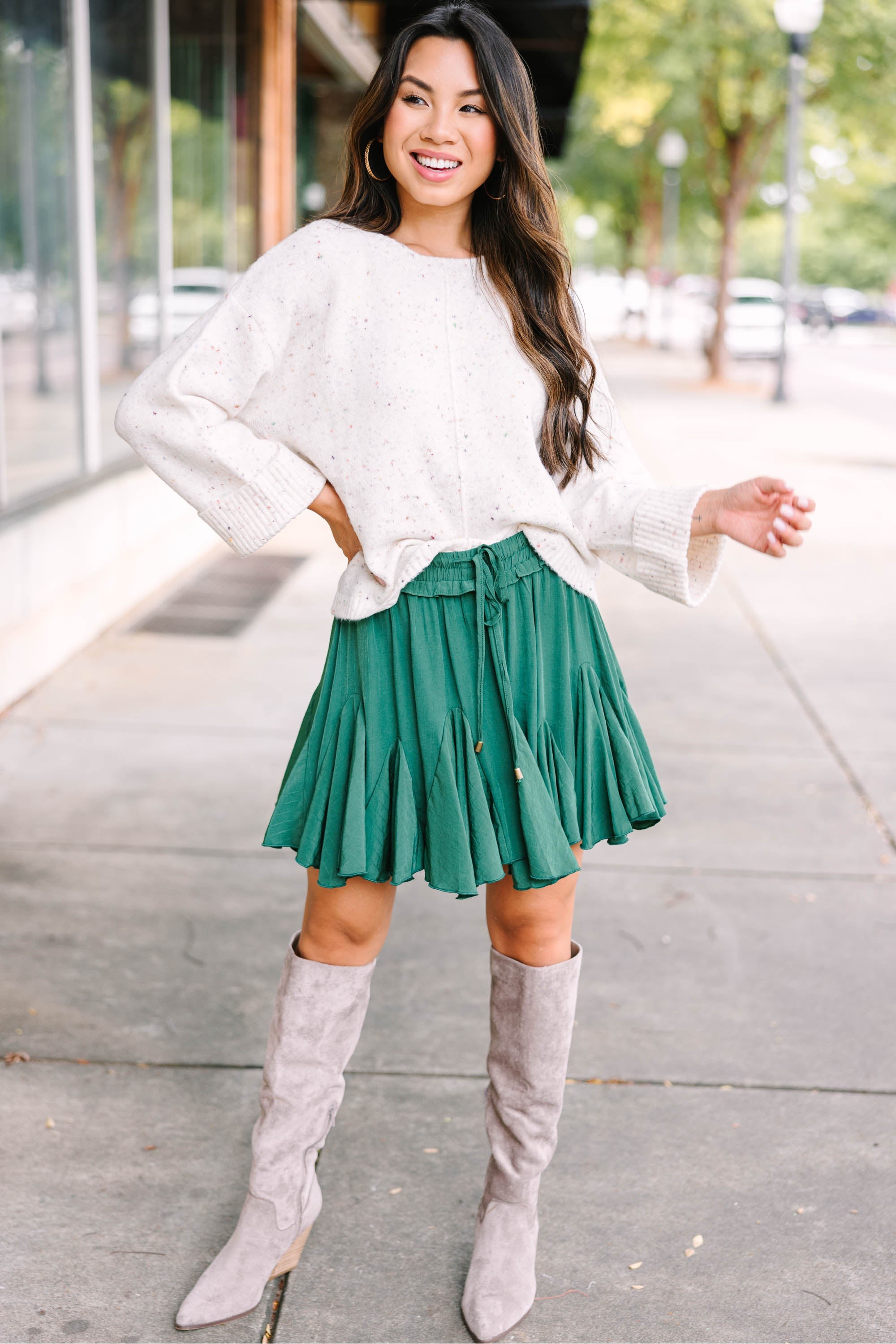 Hunter Green Ruffled Skort