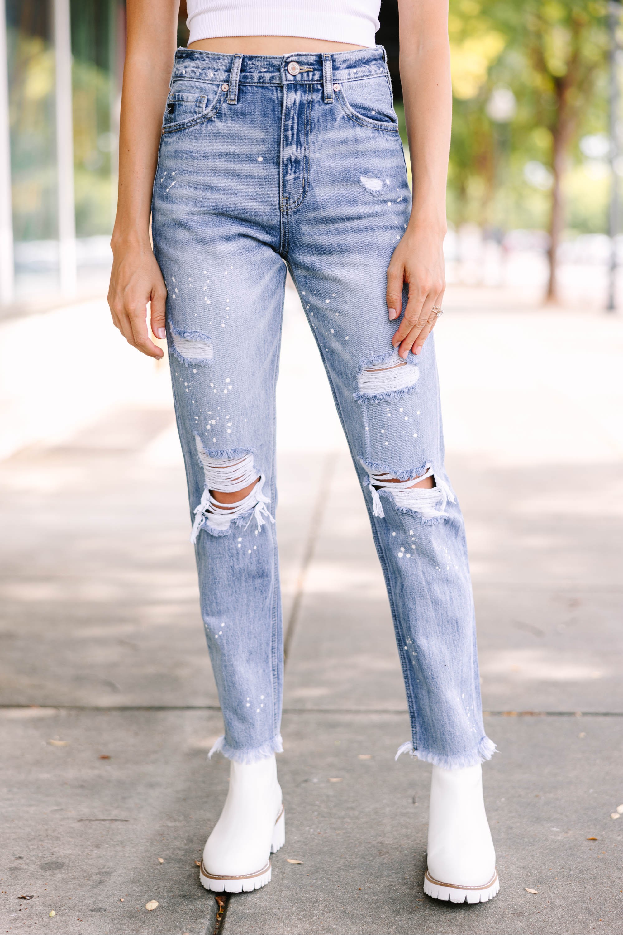 Make Your Day Medium Wash Straight Jeans