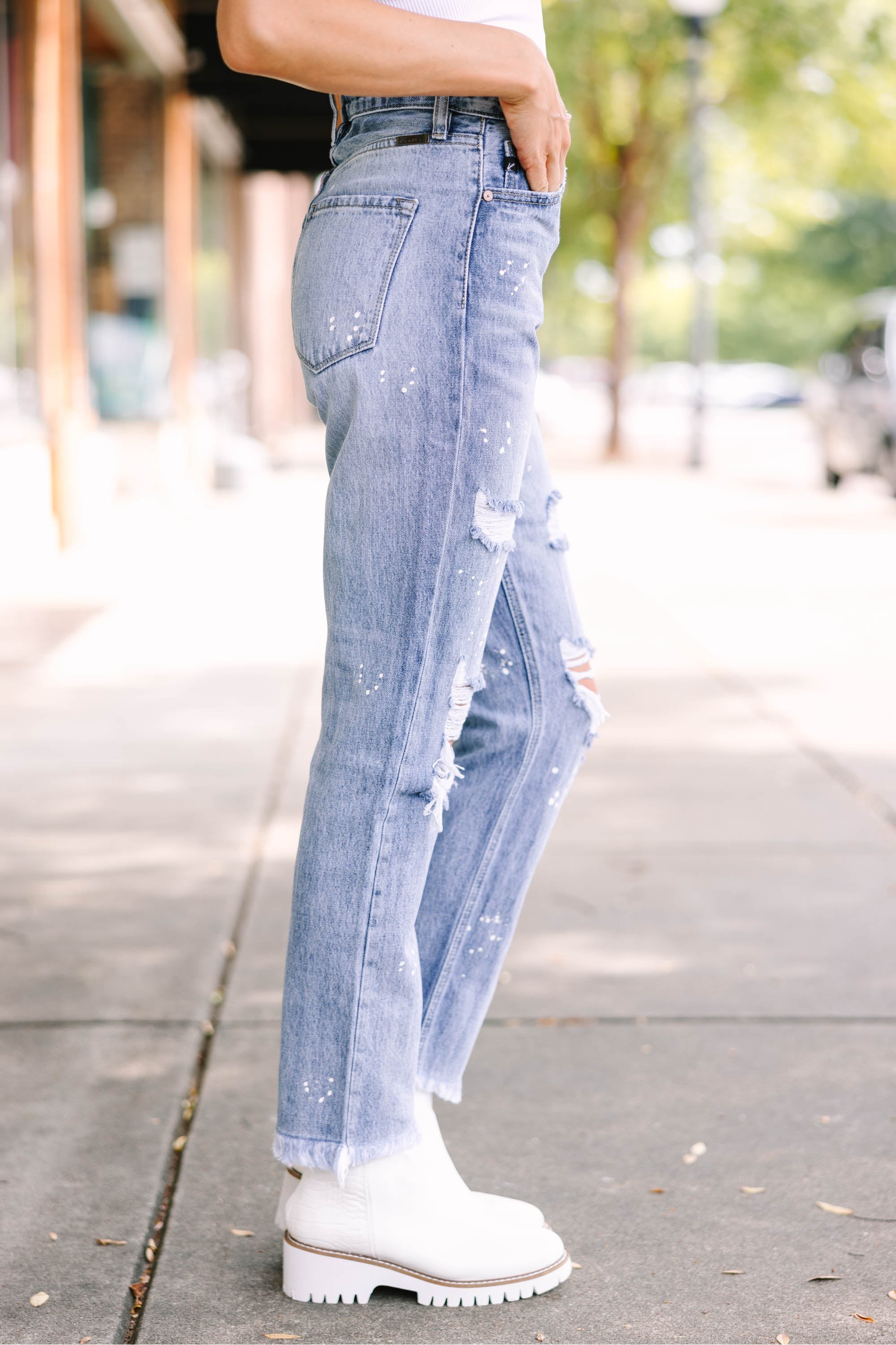 Make Your Day Medium Wash Straight Jeans