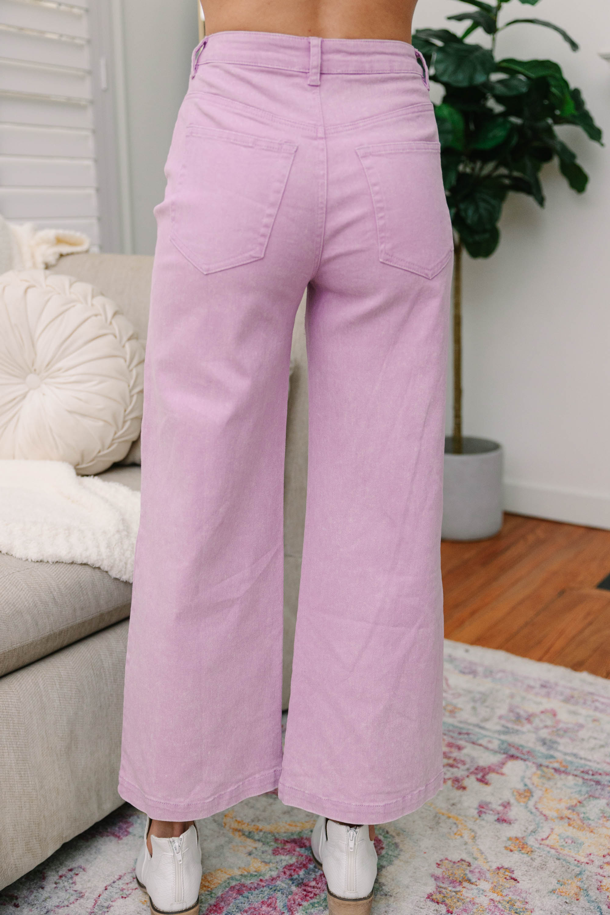 Wish For Fun Lavender Purple Crop Jeans