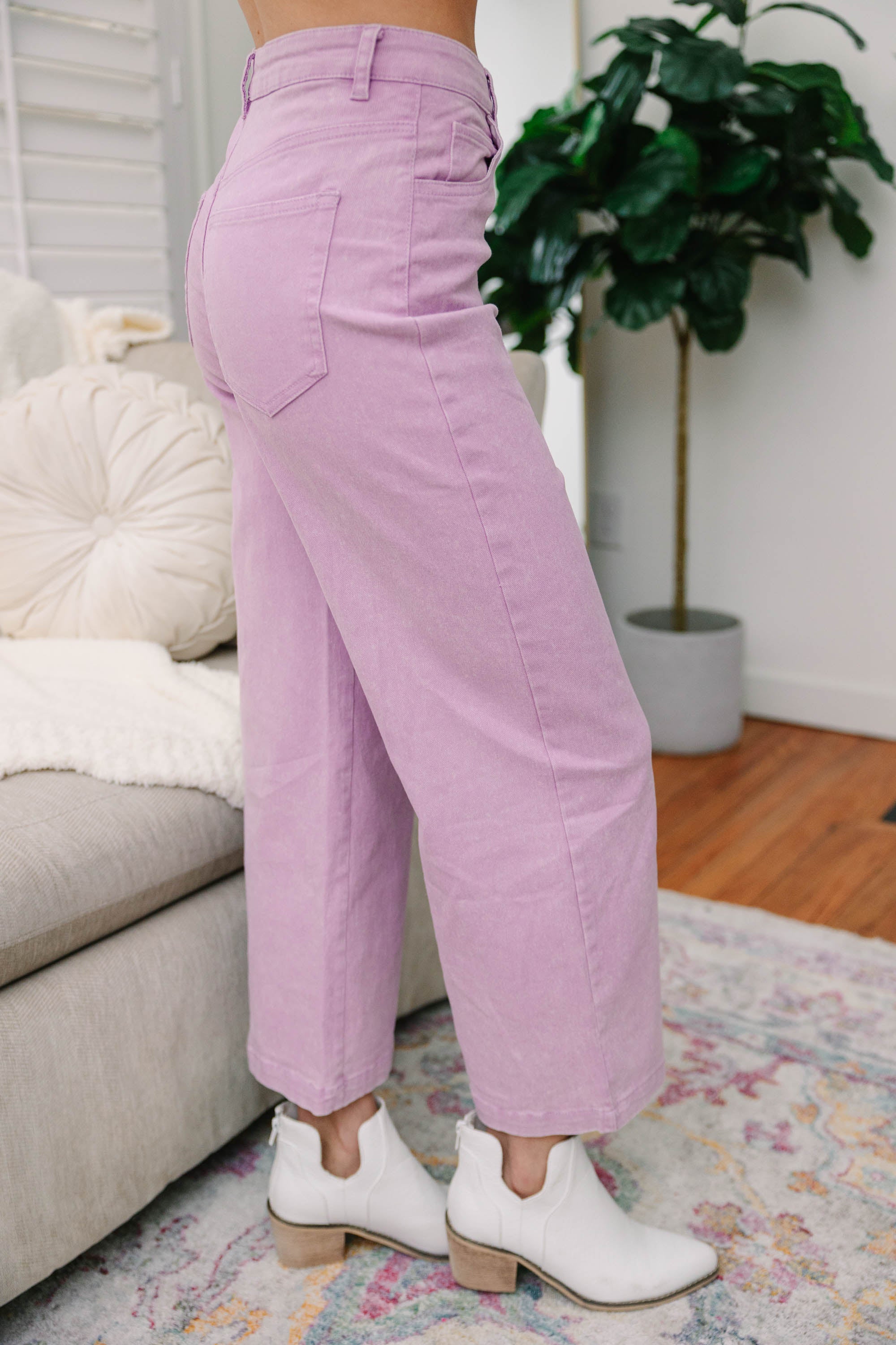 Wish For Fun Lavender Purple Crop Jeans