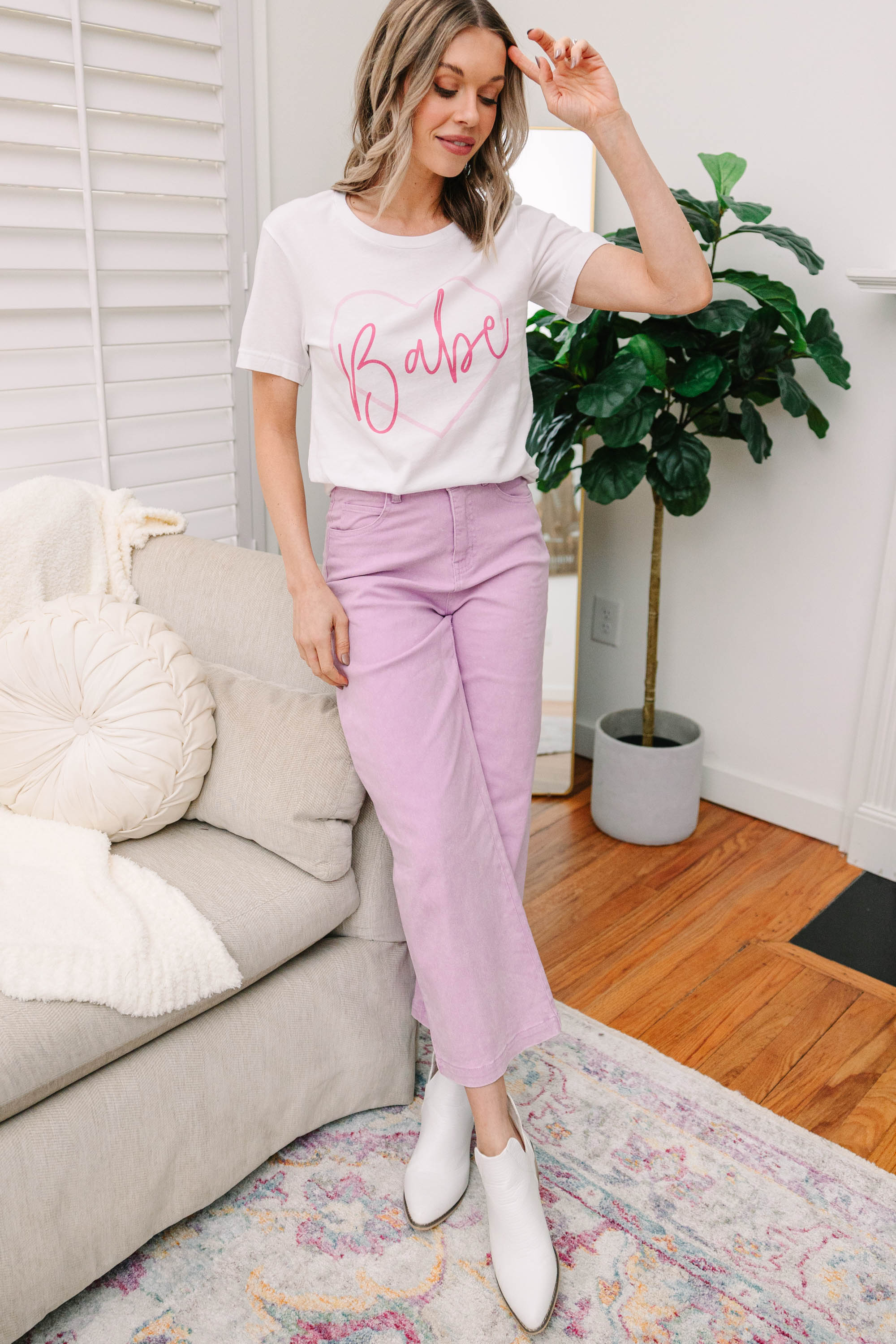 Wish For Fun Lavender Purple Crop Jeans