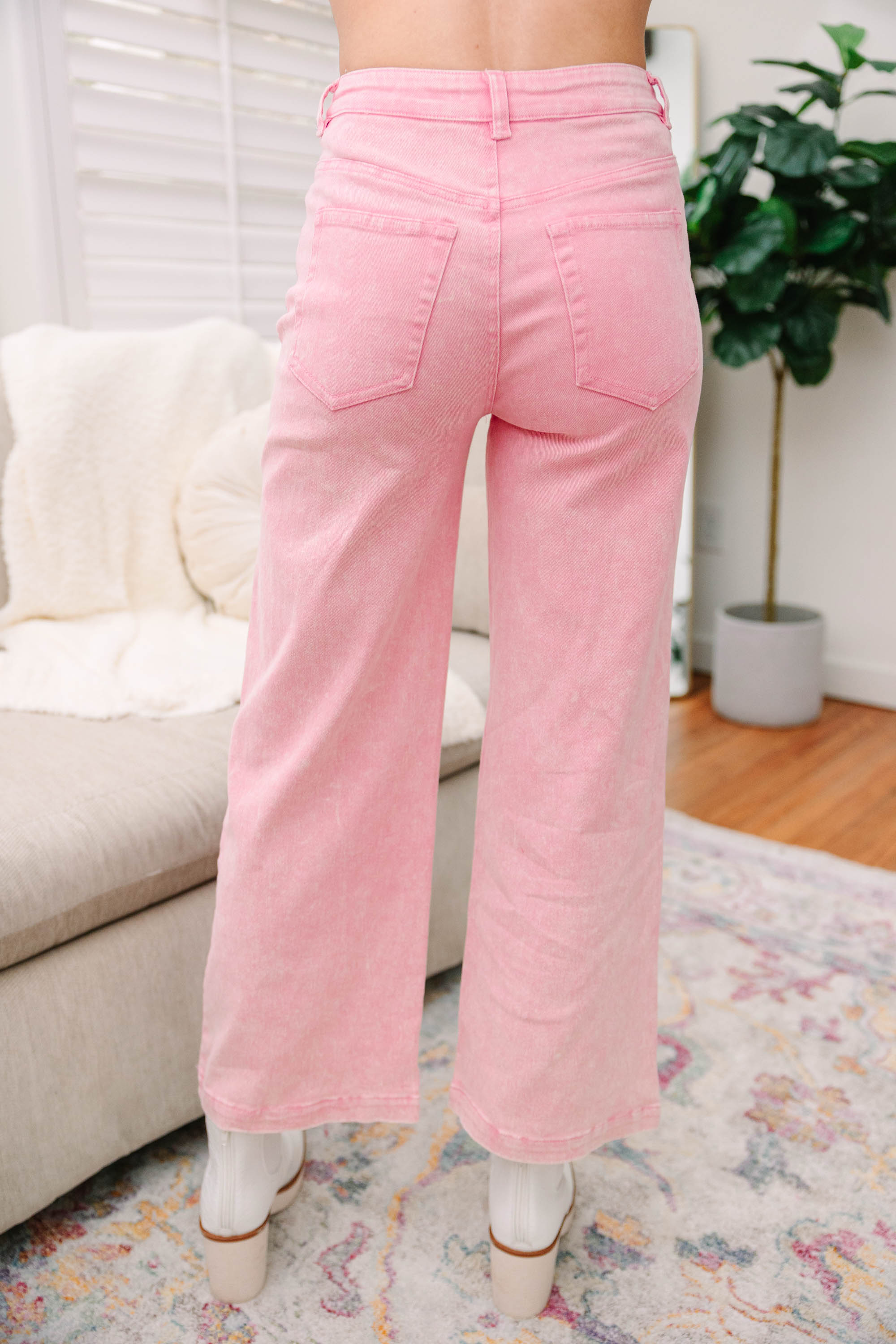 Wish For Fun Pink Crop Jeans