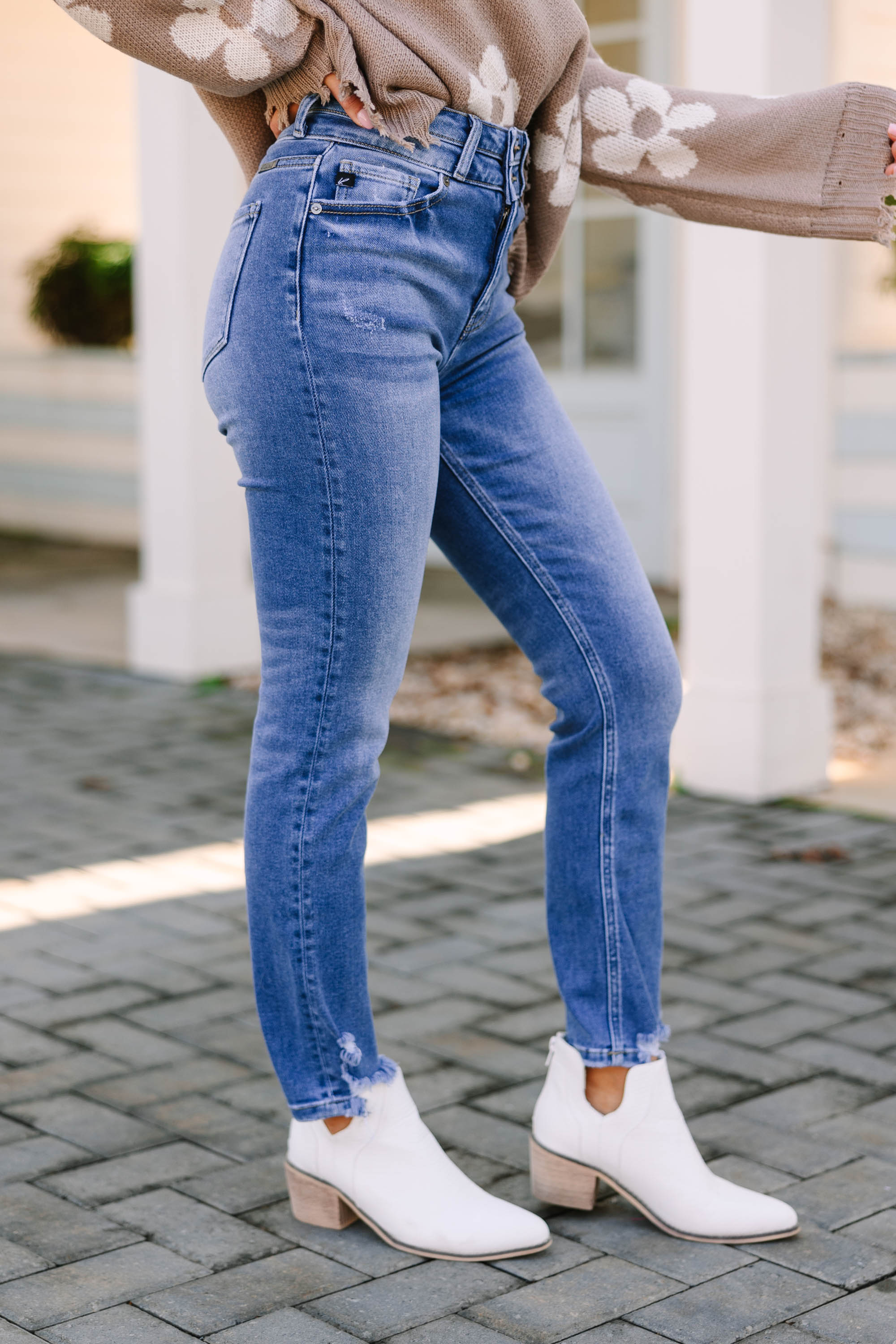 Up To Fate Medium Wash High Waist Straight Jeans