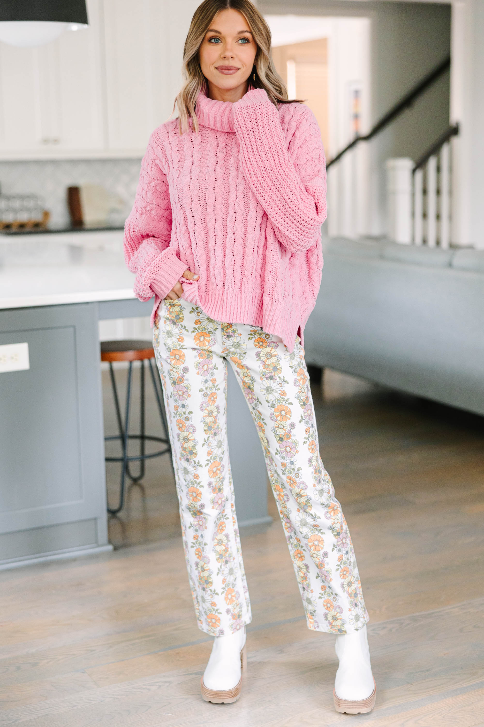 What You Know Ivory White Floral Pants