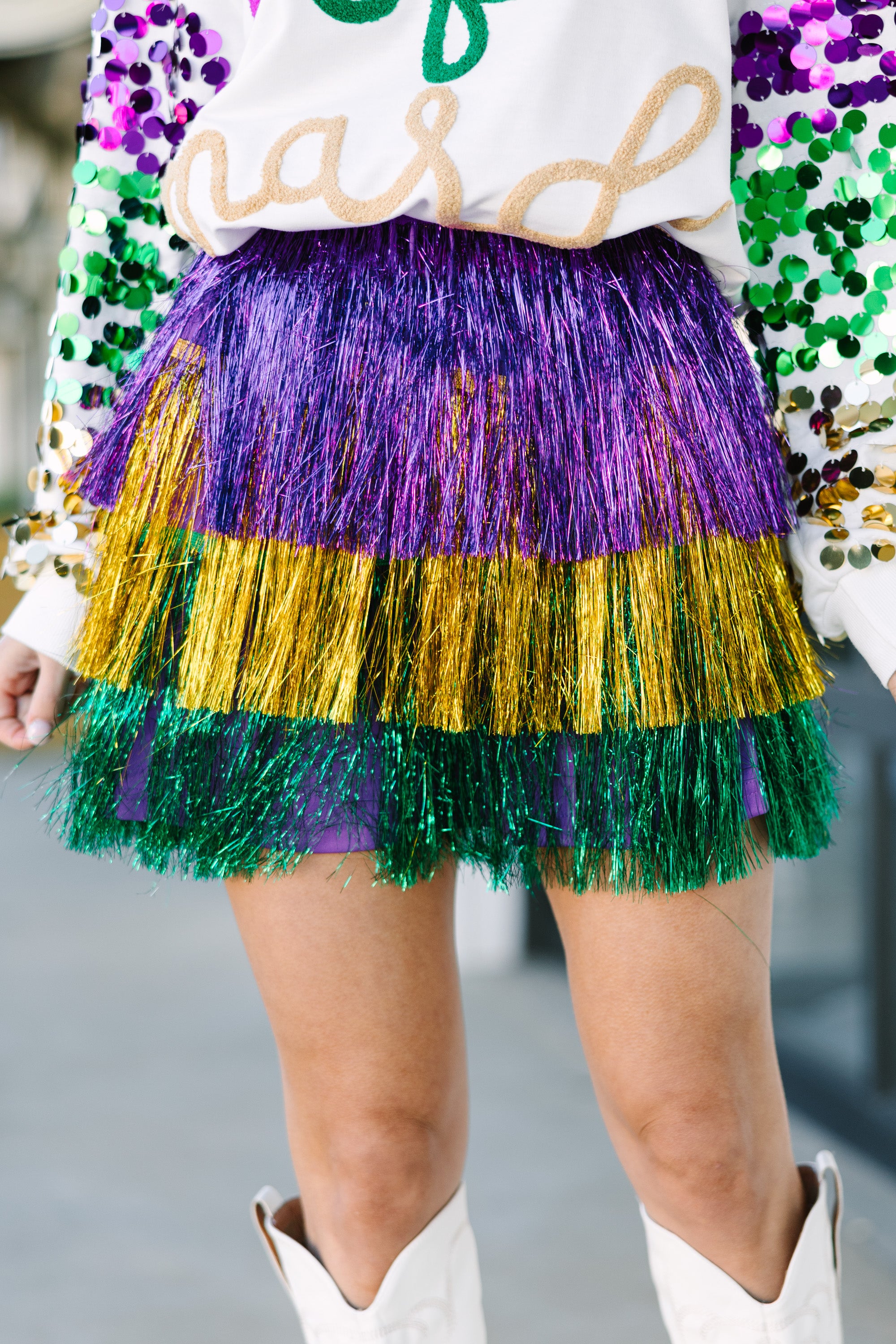 Life Of The Party Purple Colorblock Skirt