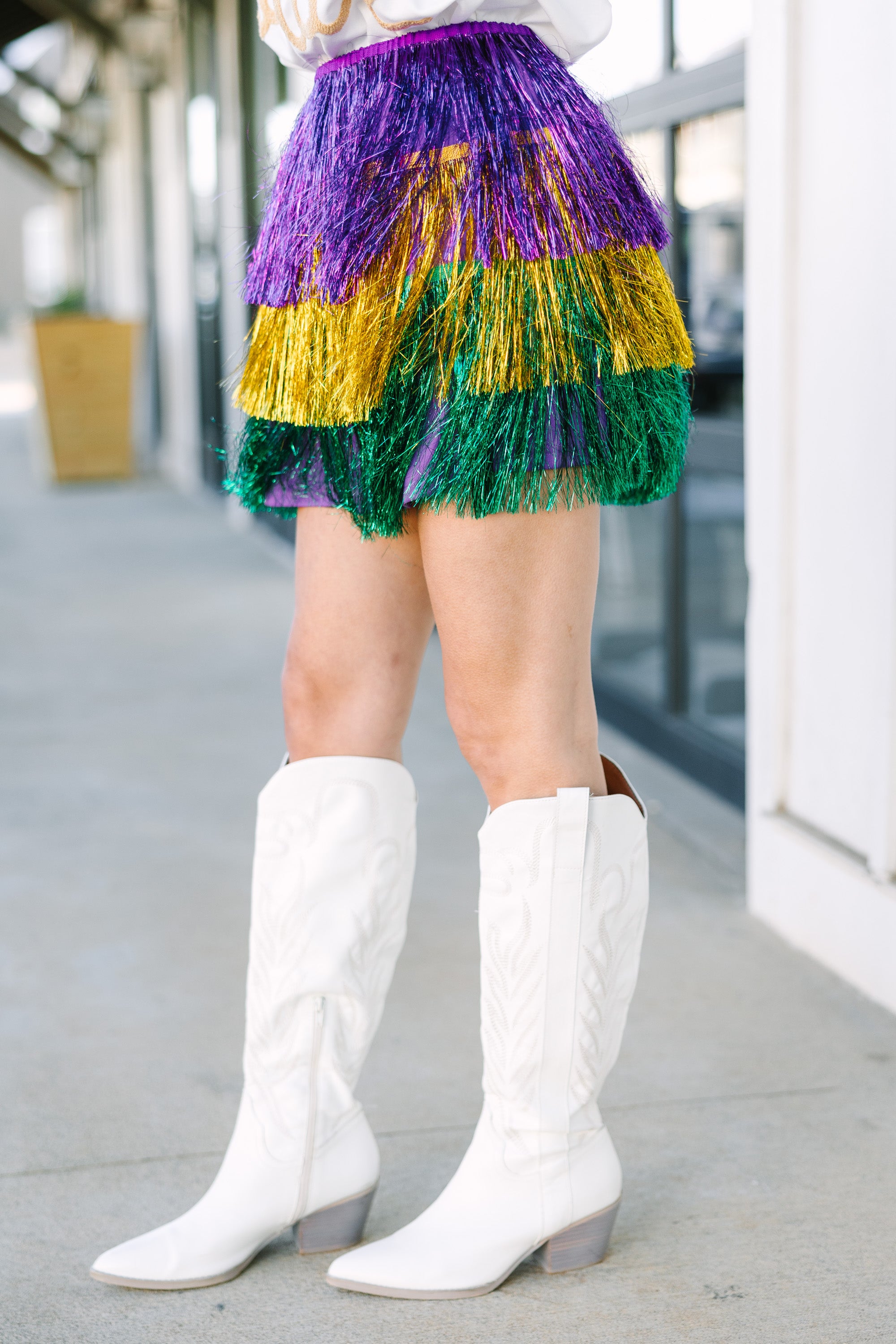 Life Of The Party Purple Colorblock Skirt