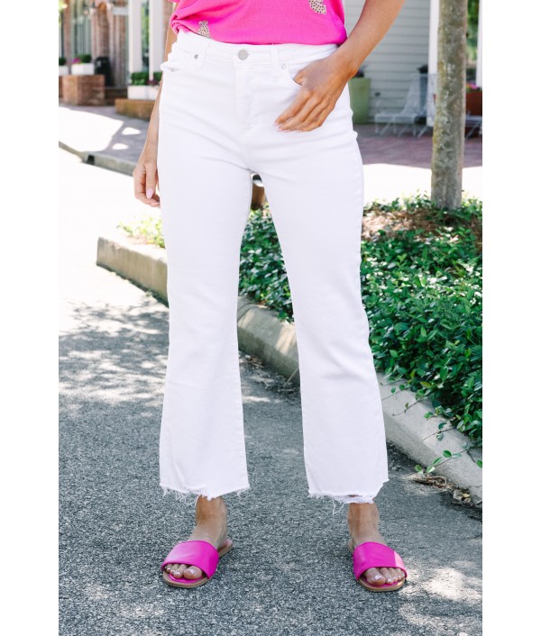 Straight Leg White Denim Jeans