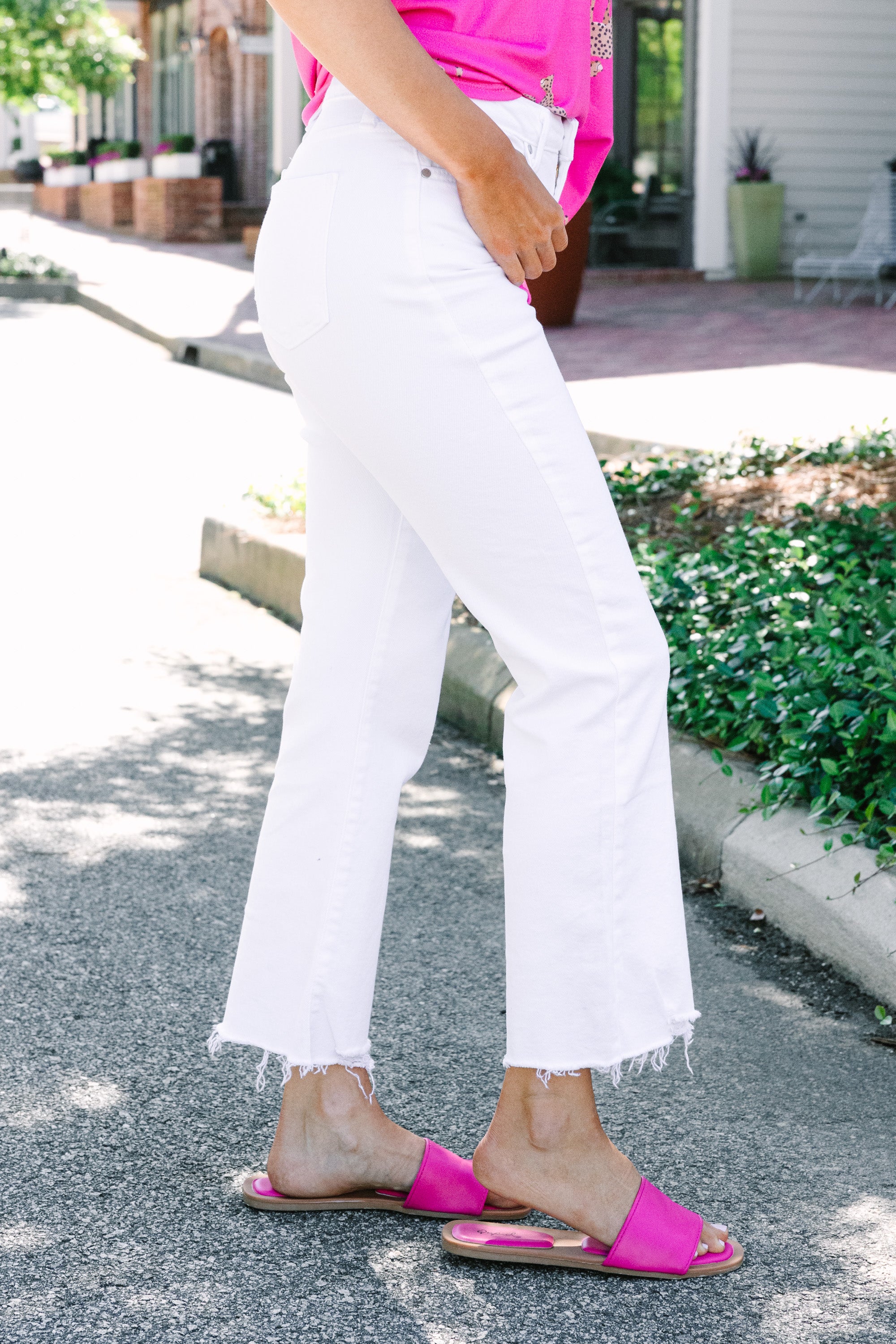 Straight Leg White Denim Jeans