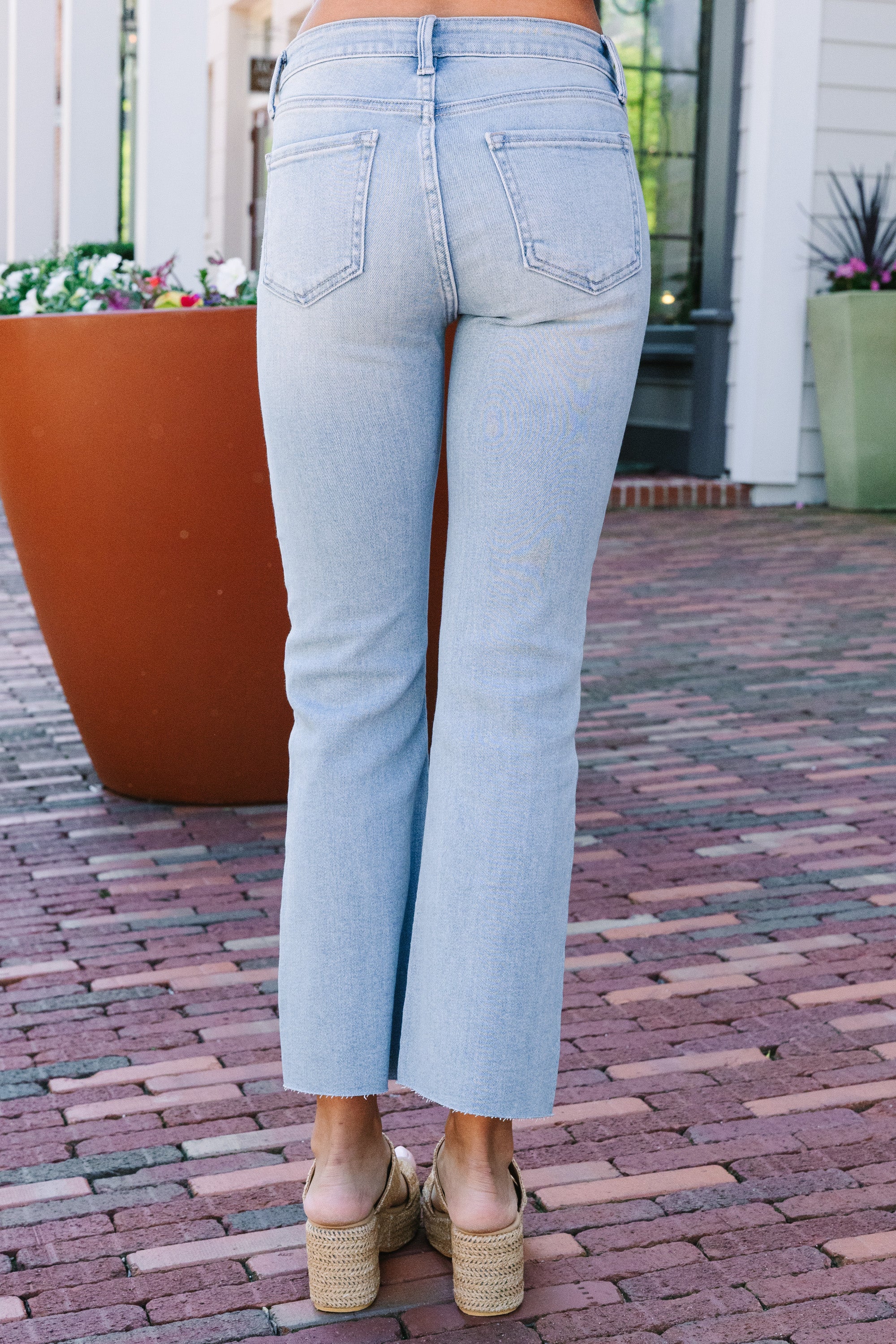 Just Black Denim: Everyday Bliss Cropped Flare Light Denim Jeans