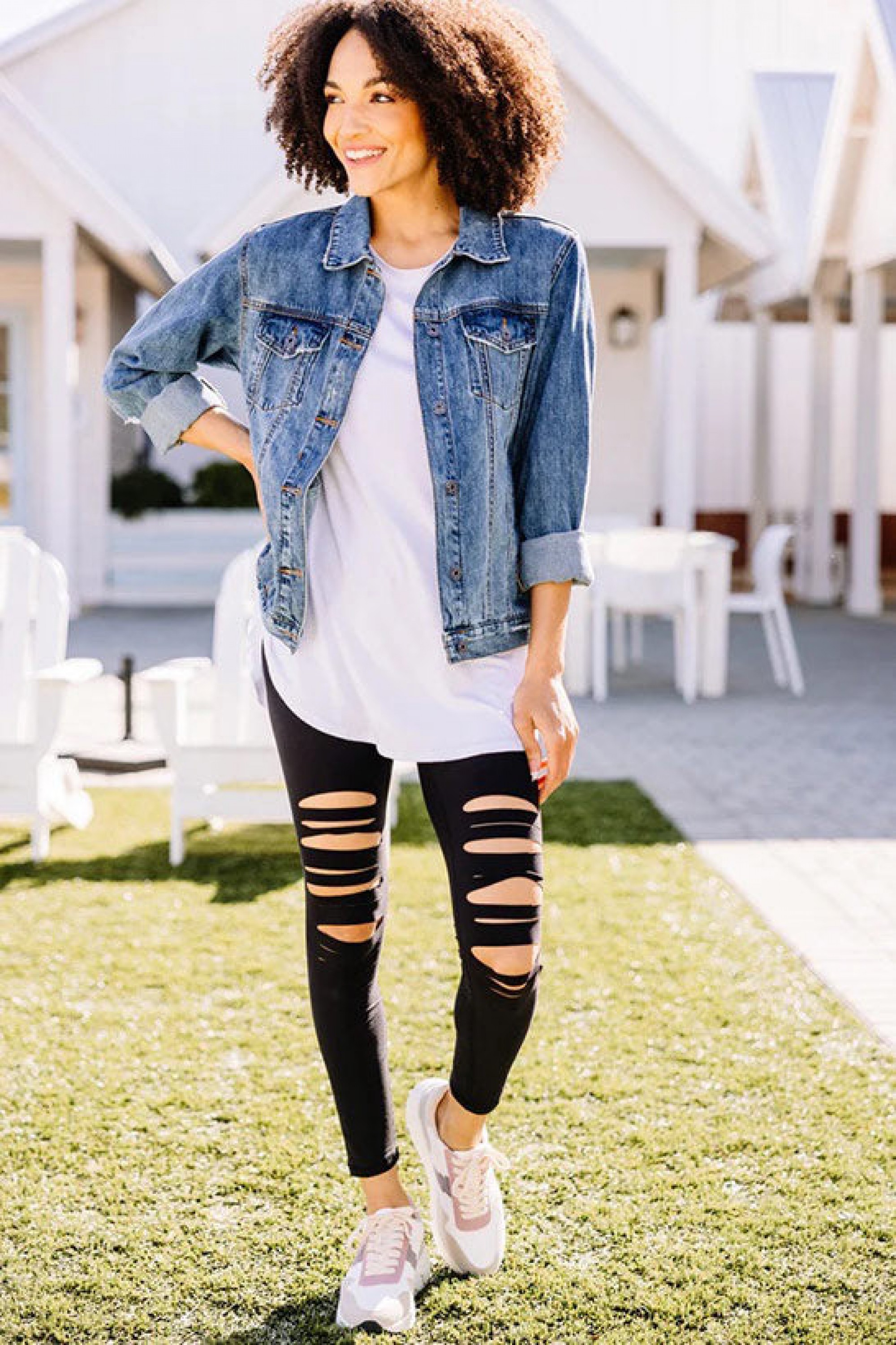 Make The Adjustments Black Distressed Leggings